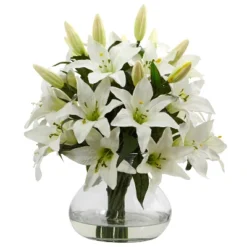 Nearly Natural 16-in Lily Artificial Arrangement With Glass Vase 9 Nearly Natural 16-in Lily Artificial Arrangement With Glass Vase -Artificial Plant Store GUEST 0677d2bc 831d 4ade af62 5c653f0cd71c