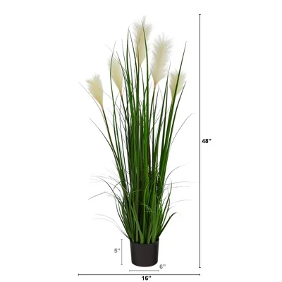 Nearly Natural 4-ft Plum Grass Artificial Plant 3 Nearly Natural 4-ft Plum Grass Artificial Plant