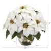 Nearly Natural 14-in Poinsettia Artificial Arrangement In Designer Silver Bowl 2 Nearly Natural 14-in Poinsettia Artificial Arrangement In Designer Silver Bowl -Artificial Plant Store GUEST 0924a472 408d 426e b62d fa3e6f227f91