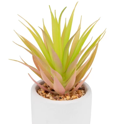 Northlight 6.5" Green Artificial Sword Grass In A White Pot 7 Northlight 6.5" Green Artificial Sword Grass In A White Pot - Image 5