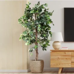 Forever Leaf 60" Artificial Ficus Silk Tree In Black Pot, Indoor Artificial Plant For Home Decor 9 Forever Leaf 60" Artificial Ficus Silk Tree In Black Pot, Indoor Artificial Plant For Home Decor -Artificial Plant Store GUEST 0c4cf492 4f1d 480a b790 0764ab3ae691