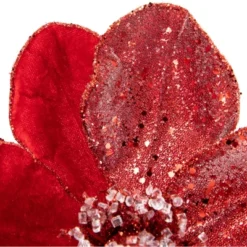 Northlight 18" Red Magnolia Glittered Christmas Stem Spray -Artificial Plant Store GUEST 10c4f9b0 2365 4f77 afa9 45c840827887