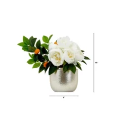 Nearly Natural 16-in Artificial Peony Dahlia Arrangement White Vase 9 Nearly Natural 16-in Artificial Peony Dahlia Arrangement White Vase -Artificial Plant Store GUEST 11821d6c 0dca 473d bf36 d232b7d2fa36