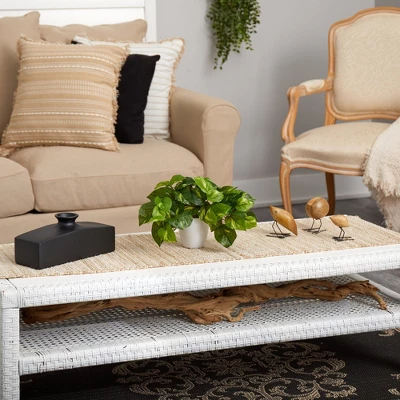 Nearly Natural 9-in Pothos Artificial Plant In White Planter (Real Touch) 5 Nearly Natural 9-in Pothos Artificial Plant In White Planter (Real Touch) - Image 3