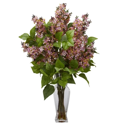 Nearly Natural Lilac Artificial Flower Arrangement, Assorted 3 Nearly Natural Lilac Artificial Flower Arrangement, Assorted