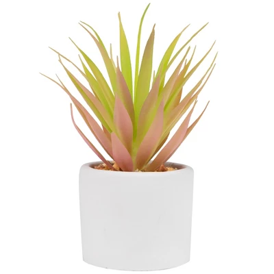 Northlight 6.5" Green Artificial Sword Grass In A White Pot 4 Northlight 6.5" Green Artificial Sword Grass In A White Pot - Image 2