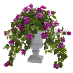 Nearly Natural Bougainvillea Artificial Plant In Decorative Urn, Purple