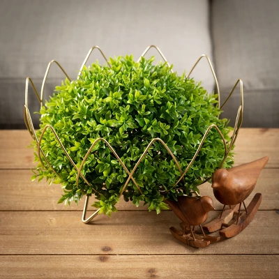 Sullivans Artificial 13" Leafy Foliage Half Orb 12.5"H Green 4 Sullivans Artificial 13" Leafy Foliage Half Orb 12.5"H Green - Image 2