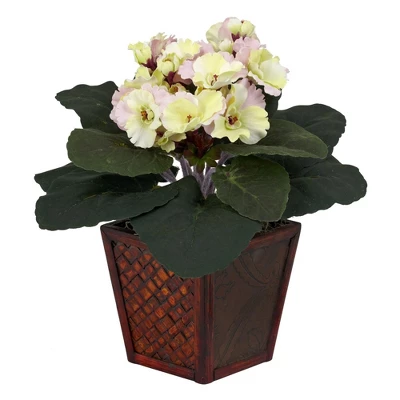 Nearly Natural African Violet With Vase Artificial Plant (Set Of 2) 4 Nearly Natural African Violet With Vase Artificial Plant (Set Of 2) - Image 2