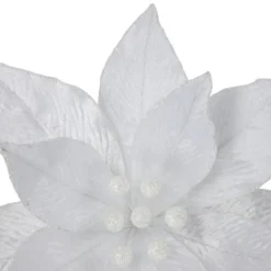 Northlight 24" White Glittered Poinsettia Christmas Stem Spray -Artificial Plant Store GUEST 1e837523 e0c1 4a1d a047 7a57aefcf3d5