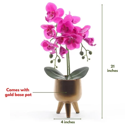 Forever Leaf Artificial Purple Orchid Plant For Decoration In Vase, Indoor Artificial Plant For Home Decor 7 Forever Leaf Artificial Purple Orchid Plant For Decoration In Vase, Indoor Artificial Plant For Home Decor - Image 5