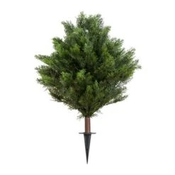 Nearly Natural 3-ft UV Resistant Artificial Cedar Bush With Integrated Ground Stake (Indoor/Outdoor)
