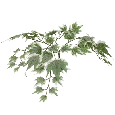 Maple Bush With A Dark Brown Rattan Container - Silver (48") 3 Maple Bush With A Dark Brown Rattan Container - Silver (48")