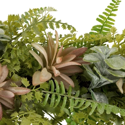 Northlight Fern And Succulents Artificial Spring Teardrop Swag - 28" 7 Northlight Fern And Succulents Artificial Spring Teardrop Swag - 28" - Image 5