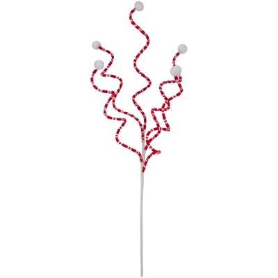 Northlight 24" Red And White Striped Candy Cane Curls Christmas Spray 6 Northlight 24" Red And White Striped Candy Cane Curls Christmas Spray - Image 4