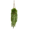 Nearly Natural Mini Bamboo Artificial Plant Hanging Basket