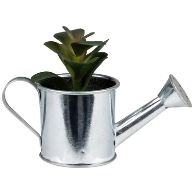 Northlight Atlantis Artificial Succulent Plant In Watering Can - 6" 8 Northlight Atlantis Artificial Succulent Plant In Watering Can - 6" - Image 6