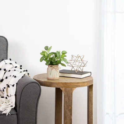 Northlight 8" Reticulated Artificial Spring Foliage In Ceramic Pot 3 Northlight 8" Reticulated Artificial Spring Foliage In Ceramic Pot