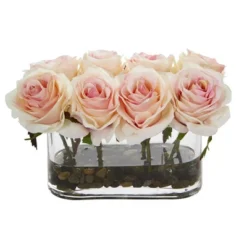 Nearly Natural 5.5-in Blooming Roses In Glass Vase Artificial Arrangement 9 Nearly Natural 5.5-in Blooming Roses In Glass Vase Artificial Arrangement -Artificial Plant Store GUEST 45ff3293 9cce 46cb 8cc5 61a779b31b7a