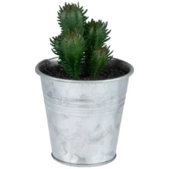 Northlight 3.5" Tropical Cactus In Tin Pot Artificial Potted Plant - Green/Red -Artificial Plant Store GUEST 47ceb273 05dc 4b52 8b99 a180dfac4b95