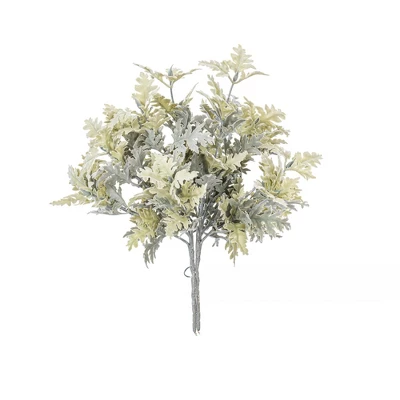 Vickerman Artificial Green Flocked Dusty Miller Bush, 2/pk 8 Vickerman Artificial Green Flocked Dusty Miller Bush, 2/pk - Image 6