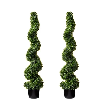 Forever Leaf 48" Spiral Boxwood In Black Pot (2 Pack), Indoor Artificial Plant For Home Decor 7 Forever Leaf 48" Spiral Boxwood In Black Pot (2 Pack), Indoor Artificial Plant For Home Decor - Image 5