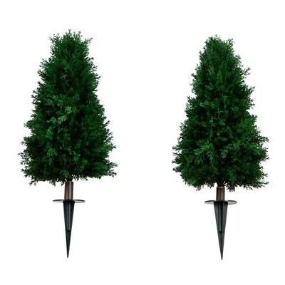 Nearly Natural 2.5-ft UV Resistant Artificial Cedar Plant With Integrated Ground Stake (Indoor/Outdoor) - Set Of 2 6 Nearly Natural 2.5-ft UV Resistant Artificial Cedar Plant With Integrated Ground Stake (Indoor/Outdoor) - Set Of 2 - Image 4