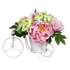 Nearly Natural Peony & Hydrangea Tricycle Artificial Flower Arrangement
