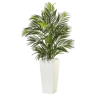 Nearly Natural 39-in Areca Artificial Palm In White Square Planter 3 Nearly Natural 39-in Areca Artificial Palm In White Square Planter