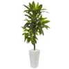 Nearly Natural 3-ft Dracaena Plant In White Tower Planter -Artificial Plant Store GUEST 5728eca0 9c44 4317 8e16 29e305b1a83b