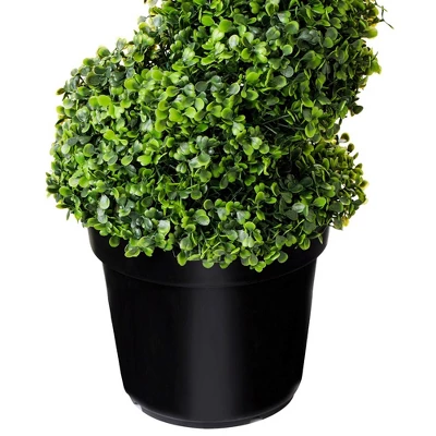 Forever Leaf 36" Spiral Boxwood In Black Pot (2 Pack), Indoor Artificial Plant For Home Decor 9 Forever Leaf 36" Spiral Boxwood In Black Pot (2 Pack), Indoor Artificial Plant For Home Decor - Image 7
