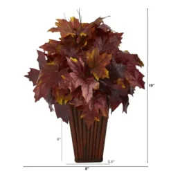 Nearly Natural 19-in Autumn Maple Leaf Artificial Plant In Decorative Planter 9 Nearly Natural 19-in Autumn Maple Leaf Artificial Plant In Decorative Planter -Artificial Plant Store GUEST 5aa52425 6e72 4974 8feb 69c525882c33