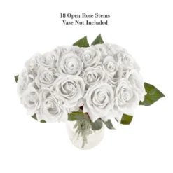 Artificial Open Rose Bundles ? 18PC Real Touch Fake 11.5-Inch Flowers With Stems For Home Décor, Wedding Or Bridal/Baby Showers By Pure Garden (White) 15 Artificial Open Rose Bundles ? 18PC Real Touch Fake 11.5-Inch Flowers With Stems For Home Décor, Wedding Or Bridal/Baby Showers By Pure Garden (White) -Artificial Plant Store GUEST 62698fe0 b34d 4b4a a380 945bedc322fd