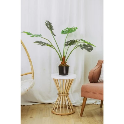 Forever Leaf 48" Artificial Monstera Artificial Plant In Black Pot, Indoor Artificial Plant For Home Decor 5 Forever Leaf 48" Artificial Monstera Artificial Plant In Black Pot, Indoor Artificial Plant For Home Decor - Image 3