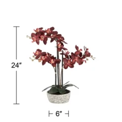 Studio 55D Potted Silk Faux Artificial Flower Realistic Red Orchid In Crackle Gray Vase For Home Decoration Living Room 24" High 10 Studio 55D Potted Silk Faux Artificial Flower Realistic Red Orchid In Crackle Gray Vase For Home Decoration Living Room 24" High -Artificial Plant Store GUEST 6bd5f92b 9ad1 4c04 af41 49006ea391e6