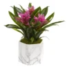 Nearly Natural Bromeliad Artificial Plant In Marble Finished Vase, Assorted -Artificial Plant Store GUEST 6def812b 97a3 4cf0 bcec 53d6d4af5be0