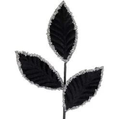Northlight 26" Black And Silver Sequin Leaves Christmas Spray -Artificial Plant Store GUEST 70ba59e4 d4d0 4335 99ad fad30c03cb64
