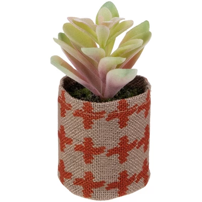 Northlight Artificial Pastel Succulent In Burlap Bag - 4.75" 4 Northlight Artificial Pastel Succulent In Burlap Bag - 4.75" - Image 2