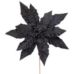 Northlight 26" Black Glittered Poinsettia Christmas Stem Spray -Artificial Plant Store GUEST 7b8987f8 d7a4 4650 9000 ba638324723f