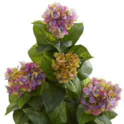 45" X 17" Artificial Hydrangea Plant In Pot Purple - Nearly Natural
