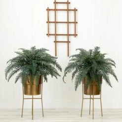 Nearly Natural 34-in Artificial River Fern Plant In Metal Planter With Stand DIY KIT (Set Of 2) -Artificial Plant Store GUEST 7d7c1174 23e0 46a1 978a e7238472eba3