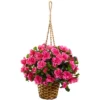 Nearly Natural Azalea Flowering Artificial Hanging Basket