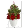 Nearly Natural 32-in Poinsettia, Boxwood And Succulent Artificial Arrangement In White Vase 2 Nearly Natural 32-in Poinsettia, Boxwood And Succulent Artificial Arrangement In White Vase -Artificial Plant Store GUEST 84ff96cd 46e2 407e 8bdb dd8e6a3faf5e
