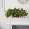 Nearly Natural Pothos With Rectangle Decorative Planter