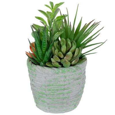 Northlight 8.5" Mixed Succulent Artificial Potted Arrangement - Green/Brown 5 Northlight 8.5" Mixed Succulent Artificial Potted Arrangement - Green/Brown - Image 3