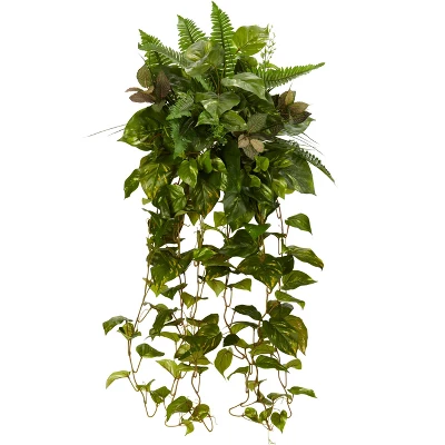 Nearly Natural 36-in Mixed Greens Hanging Artificial Plant (Set Of 2) 4 Nearly Natural 36-in Mixed Greens Hanging Artificial Plant (Set Of 2) - Image 2