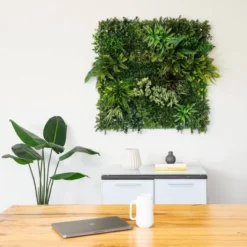 Nearly Natural 40"x40" UV Resistant Amazon Rainforest Artificial Living Wall Panel Green