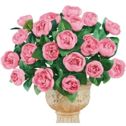 Collections Etc Cabbage Rose Bushes Set Of 3 -Artificial Plant Store GUEST 89f00f52 b63f 4011 a22d fec97ca8b034