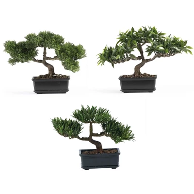Nearly Natural 12-in Bonsai Artificial Plant Collection (Set Of 3) 4 Nearly Natural 12-in Bonsai Artificial Plant Collection (Set Of 3) - Image 2