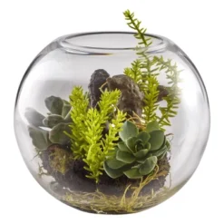 Nearly Natural Mix Succulent Garden With Glass Vase 7 Nearly Natural Mix Succulent Garden With Glass Vase -Artificial Plant Store GUEST 90d281d4 ca89 4e80 adac 57c2e4f75877